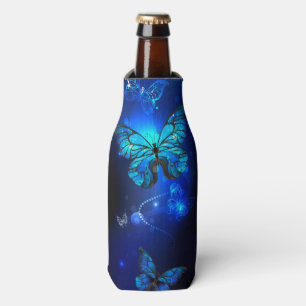 Morpho Butterfly in the Dark Background Bottle Cooler
