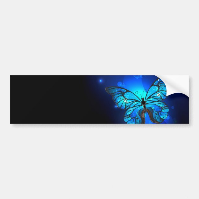 Morpho Butterfly in the Dark Background Bumper Sticker (Front)