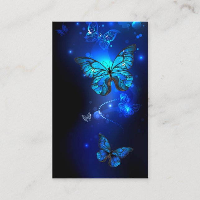 Morpho Butterfly in the Dark Background Business Card (Front)