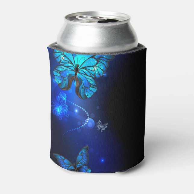 Morpho Butterfly in the Dark Background Can Cooler (Can Back)