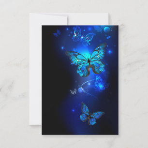 Morpho Butterfly in the Dark Background Card