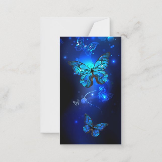 Morpho Butterfly in the Dark Background Card (Front)