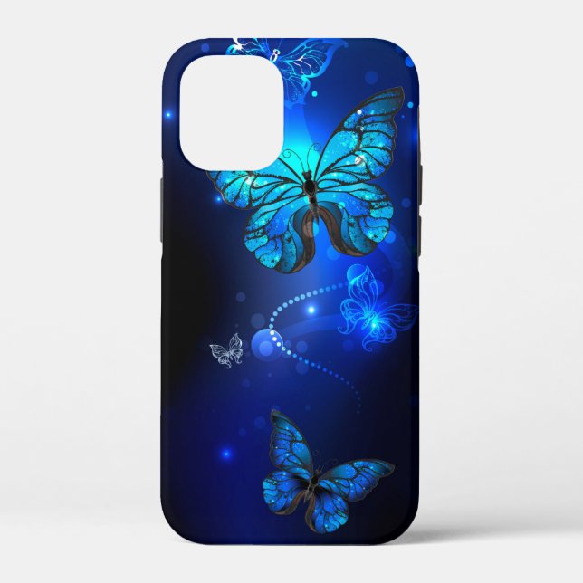 Morpho Butterfly in the Dark Background Case-Mate iPhone Case (Back)