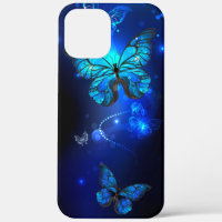 Morpho Butterfly in the Dark Background