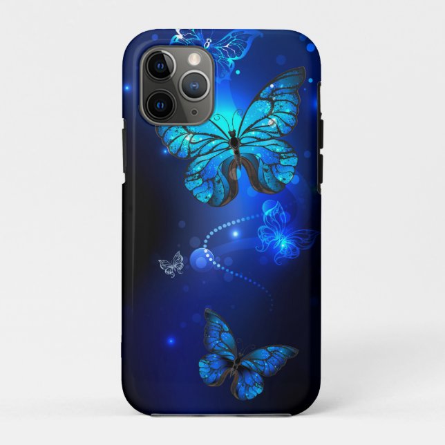Morpho Butterfly in the Dark Background Case-Mate iPhone Case (Back)