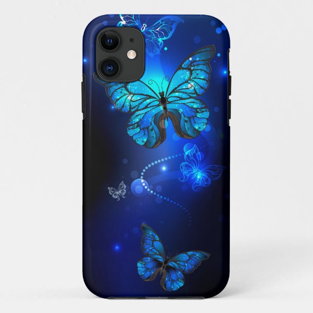 Morpho Butterfly in the Dark Background Case-Mate iPhone Case (Back)