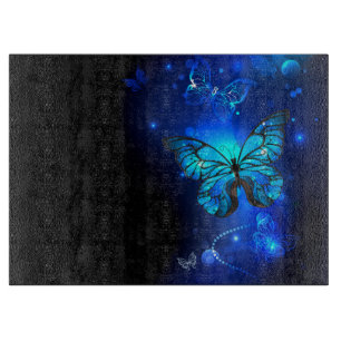 Morpho Butterfly in the Dark Background Cutting Board