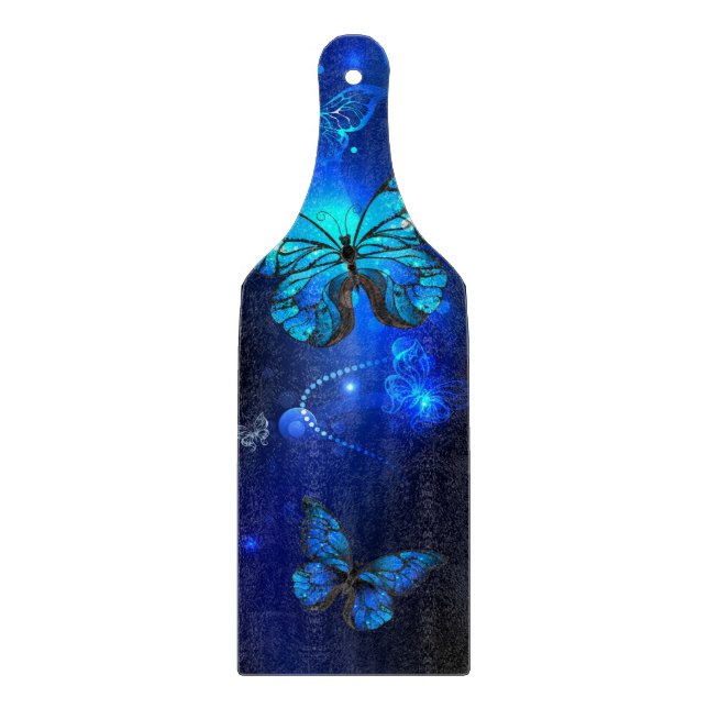 Morpho Butterfly in the Dark Background Cutting Board (Front)