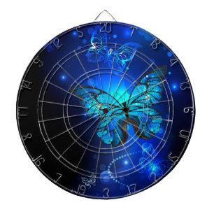 Morpho Butterfly in the Dark Background Dartboard
