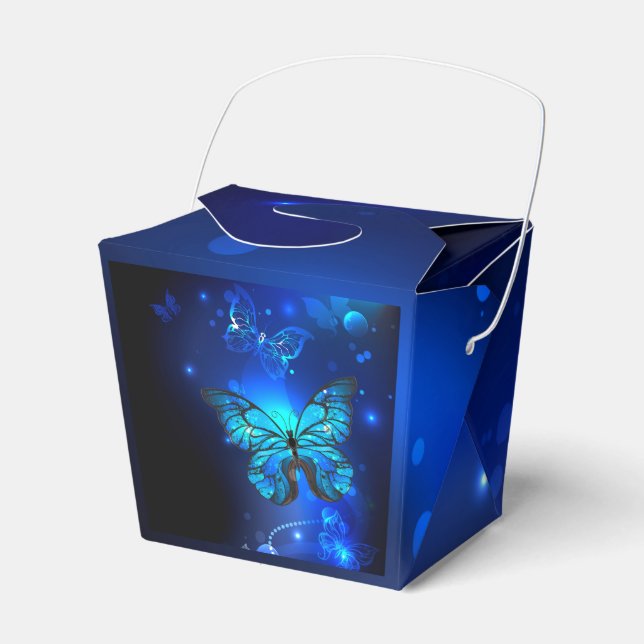 Morpho Butterfly in the Dark Background Favour Box (Front Side)