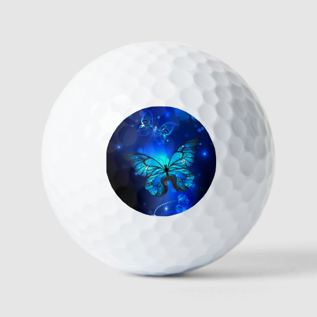 Morpho Butterfly in the Dark Background Golf Balls (Front)