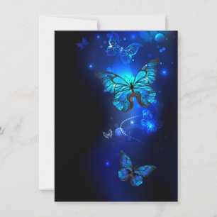 Morpho Butterfly in the Dark Background Holiday Card