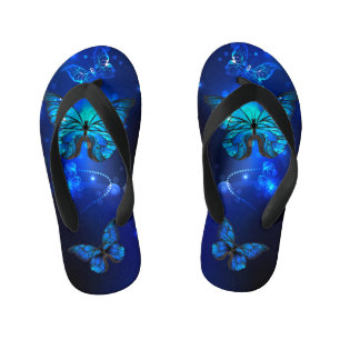 Morpho Butterfly in the Dark Background Kid's Thongs