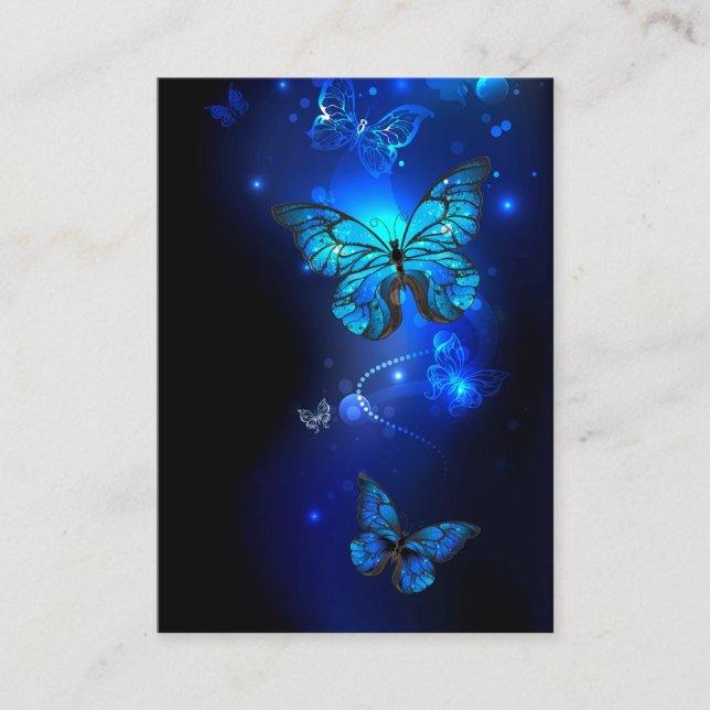 Morpho Butterfly in the Dark Background Loyalty Card (Front)