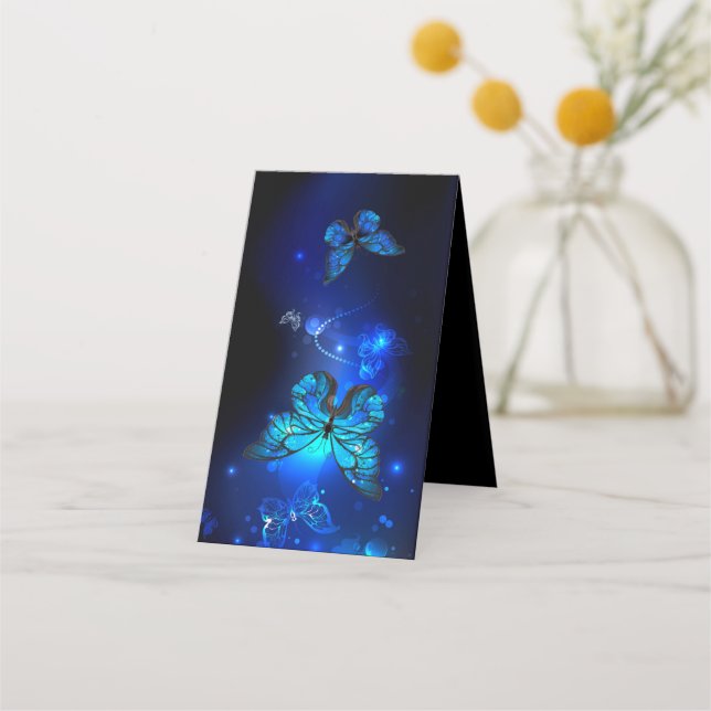 Morpho Butterfly in the Dark Background Loyalty Card (Front)