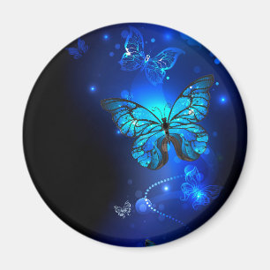Morpho Butterfly in the Dark Background Magnet