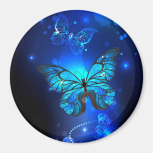 Morpho Butterfly in the Dark Background Magnet