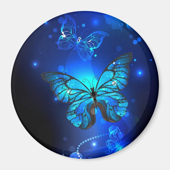 Morpho Butterfly in the Dark Background Magnet (Front)