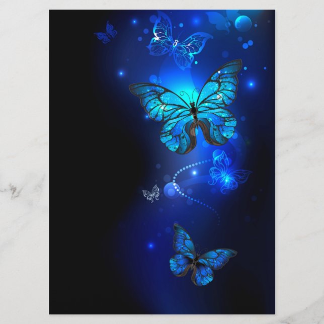 Morpho Butterfly in the Dark Background Menu (Front)