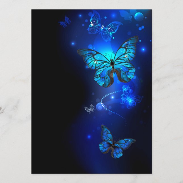 Morpho Butterfly in the Dark Background Menu (Front)