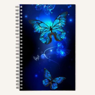 Morpho Butterfly in the Dark Background Notebook