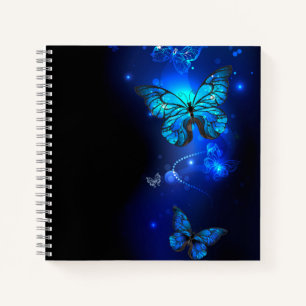 Morpho Butterfly in the Dark Background Notebook