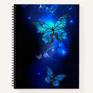 Morpho Butterfly in the Dark Background Notebook
