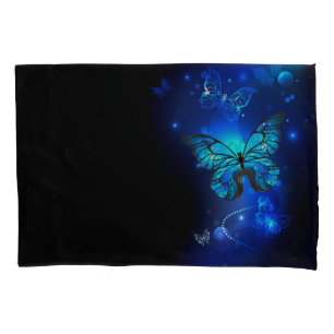 Morpho Butterfly in the Dark Background Pillowcase