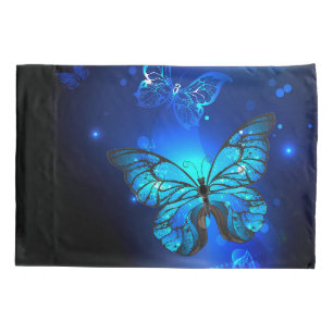 Morpho Butterfly in the Dark Background Pillowcase
