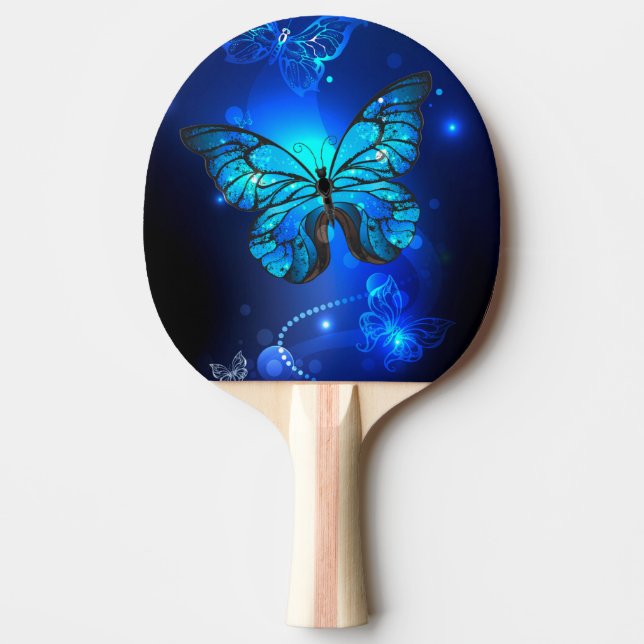 Morpho Butterfly in the Dark Background Ping Pong Paddle (Front)