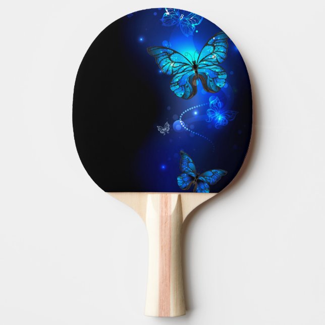 Morpho Butterfly in the Dark Background Ping Pong Paddle (Front)