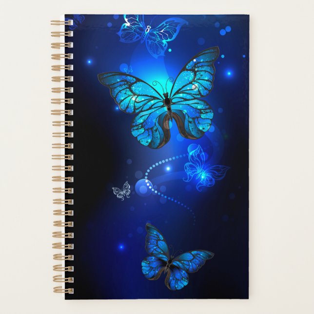 Morpho Butterfly in the Dark Background Planner (Front)