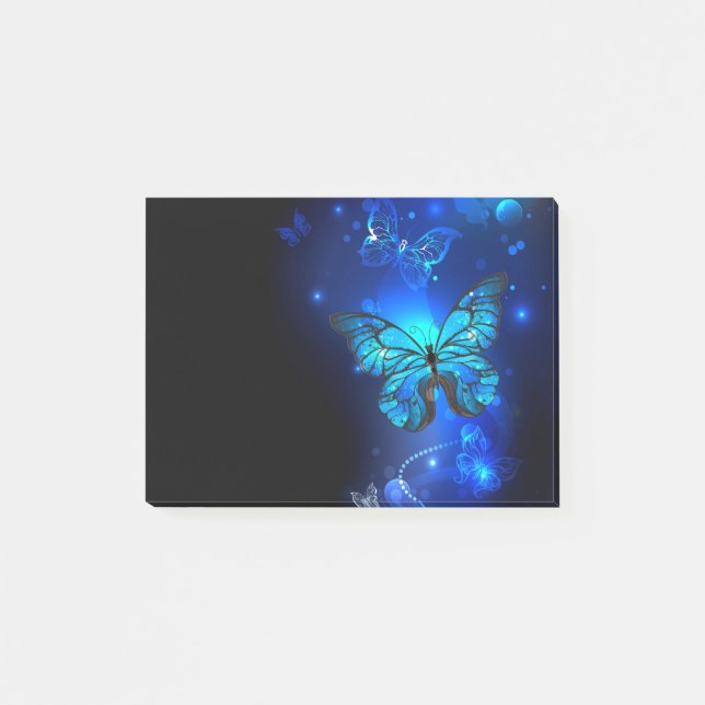 Morpho Butterfly in the Dark Background Post-it Notes (Front)