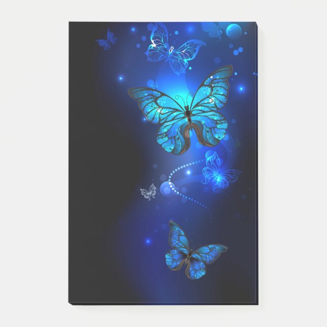 Morpho Butterfly in the Dark Background Post-it Notes (Front)