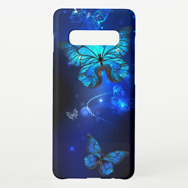 Morpho Butterfly in the Dark Background Samsung Galaxy Case (Back)