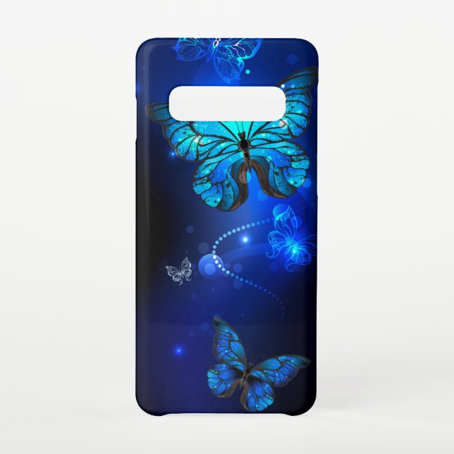 Morpho Butterfly in the Dark Background Samsung Galaxy Case (Back)