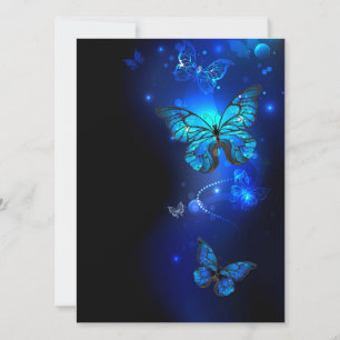 Morpho Butterfly in the Dark Background Save The Date