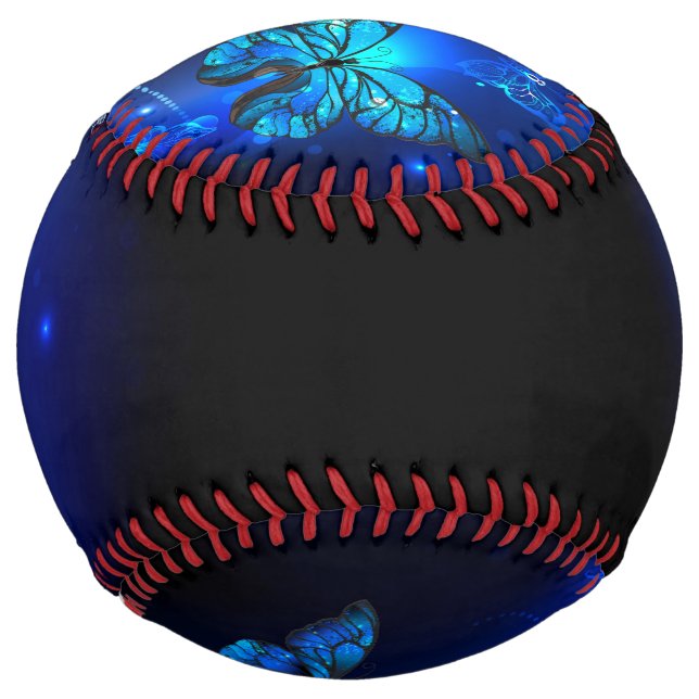 Morpho Butterfly in the Dark Background Softball (Front)