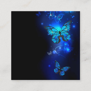 Morpho Butterfly in the Dark Background Square Business Card