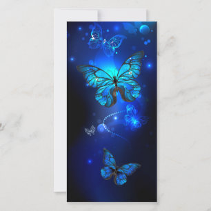 Morpho Butterfly in the Dark Background Thank You Card
