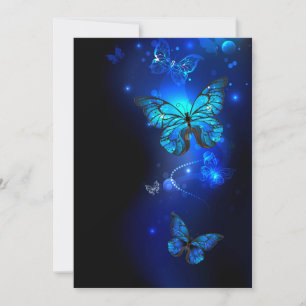 Morpho Butterfly in the Dark Background Thank You Card