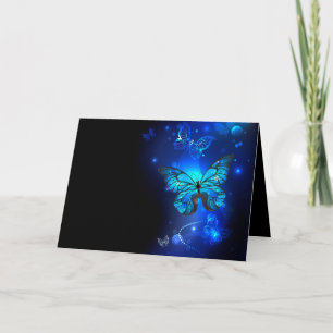 Morpho Butterfly in the Dark Background Thank You Card