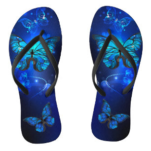 Morpho Butterfly in the Dark Background Thongs