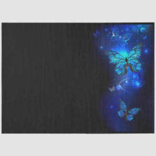 Morpho Butterfly in the Dark Background Tissue Paper