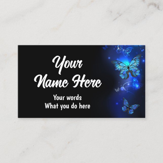 Morpho butterfly in the dark business card (Front)