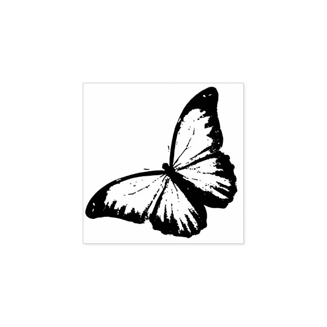 Morpho Butterfly Insect Wildlife Wood Stamp (Imprint)