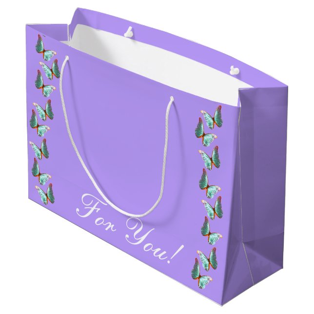 Morpho Lavendar Butterfly Gift Bag (Back Angled)