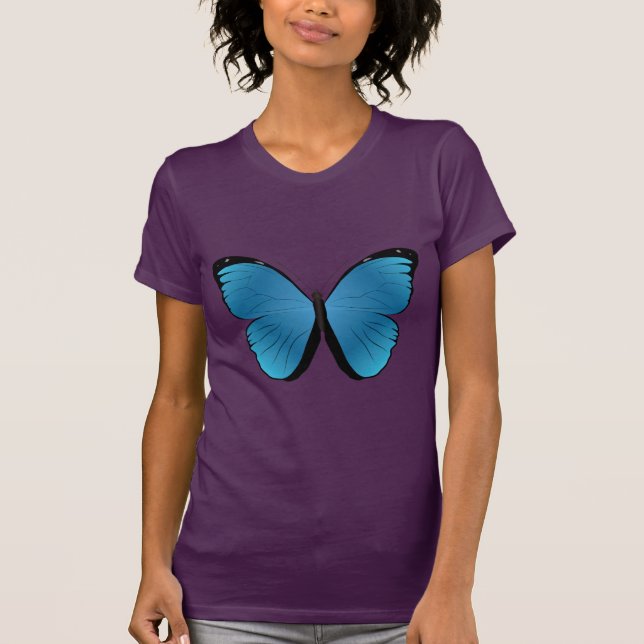 Morpho menelaus blue butterfly T-Shirt (Front)