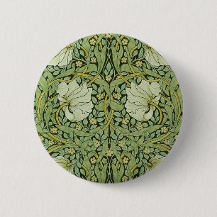 Morris 1876 Vintage Pimpernel Floral Pattern 6 Cm Round Badge