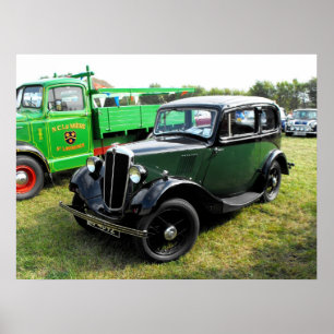 Morris 8 vintage car poster